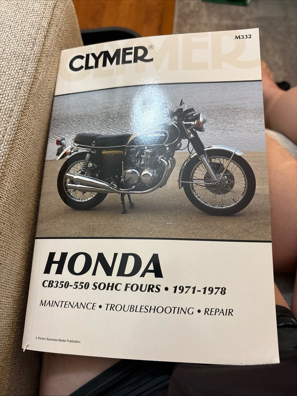 Source Unknown Honda Clymer Manual with Black Motorcycle Photo